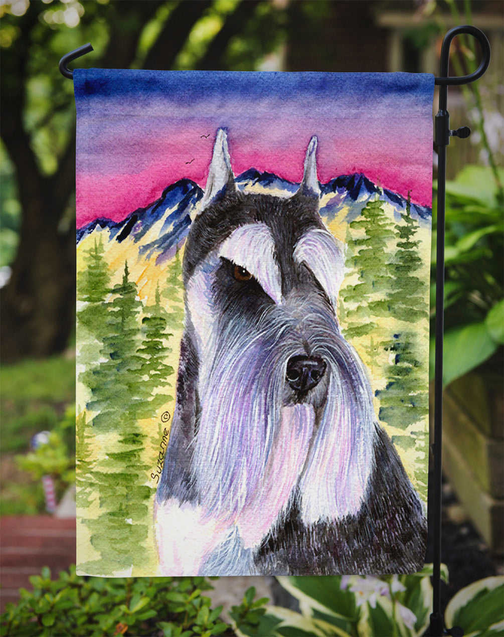 Schnauzer Garden Flag Mailbox Decorative Yard Banner Outside Patio Artwork for Flower Beds, Garden Size, Multicolor