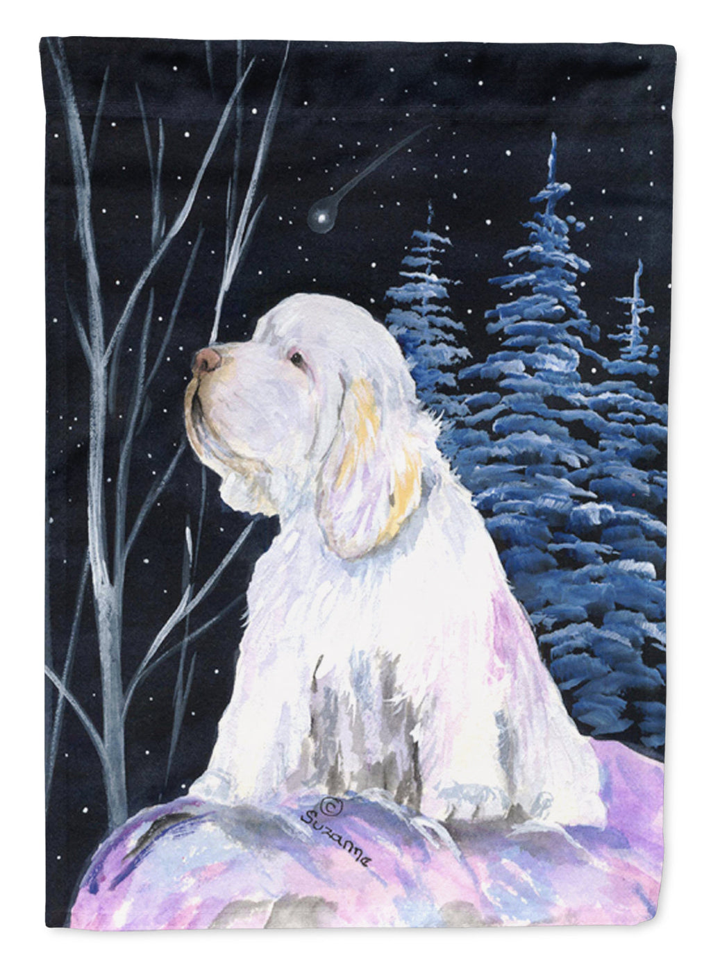 Clumber Spaniel Garden Flag Mailbox Decorative Yard Banner Outside Patio Artwork for Flower Beds, Garden Size, Multicolor