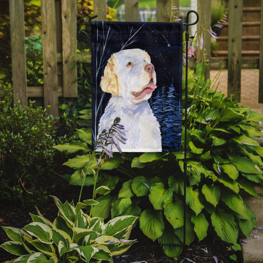 Starry Night Clumber Spaniel Garden Flag Mailbox Decorative Yard Banner Outside Patio Artwork for Flower Beds, Garden Size, Multicolor