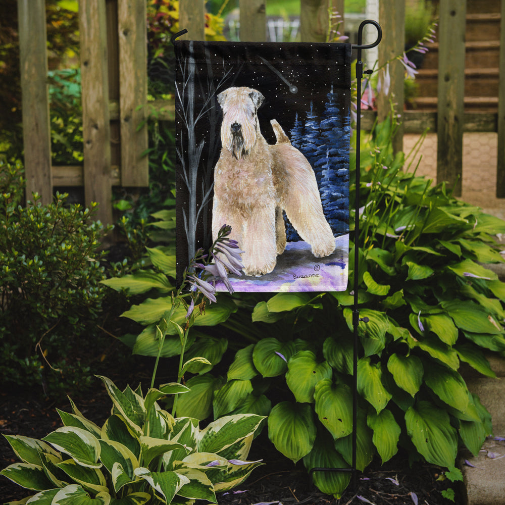 Starry Night Wheaten Terrier Soft Coated Garden Flag Mailbox Decorative Yard Banner Outside Patio Artwork for Flower Beds, Garden Size, Multicolor