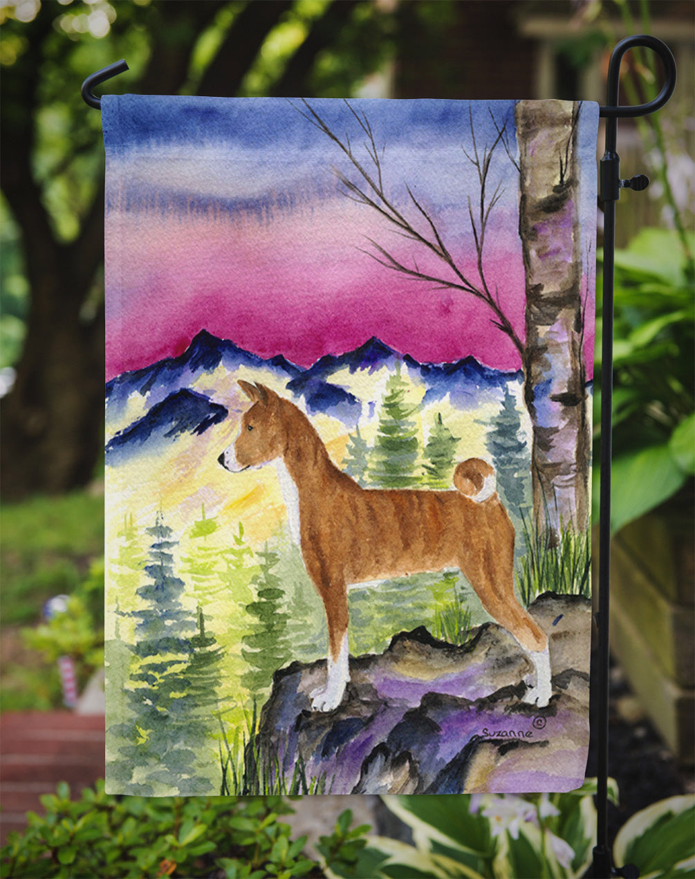 Basenji Garden Flag Mailbox Decorative Yard Banner Outside Patio Artwork for Flower Beds, Garden Size, Multicolor