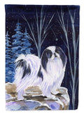 Starry Night Japanese Chin Garden Flag Mailbox Decorative Yard Banner Outside Patio Artwork for Flower Beds, Garden Size, Multicolor