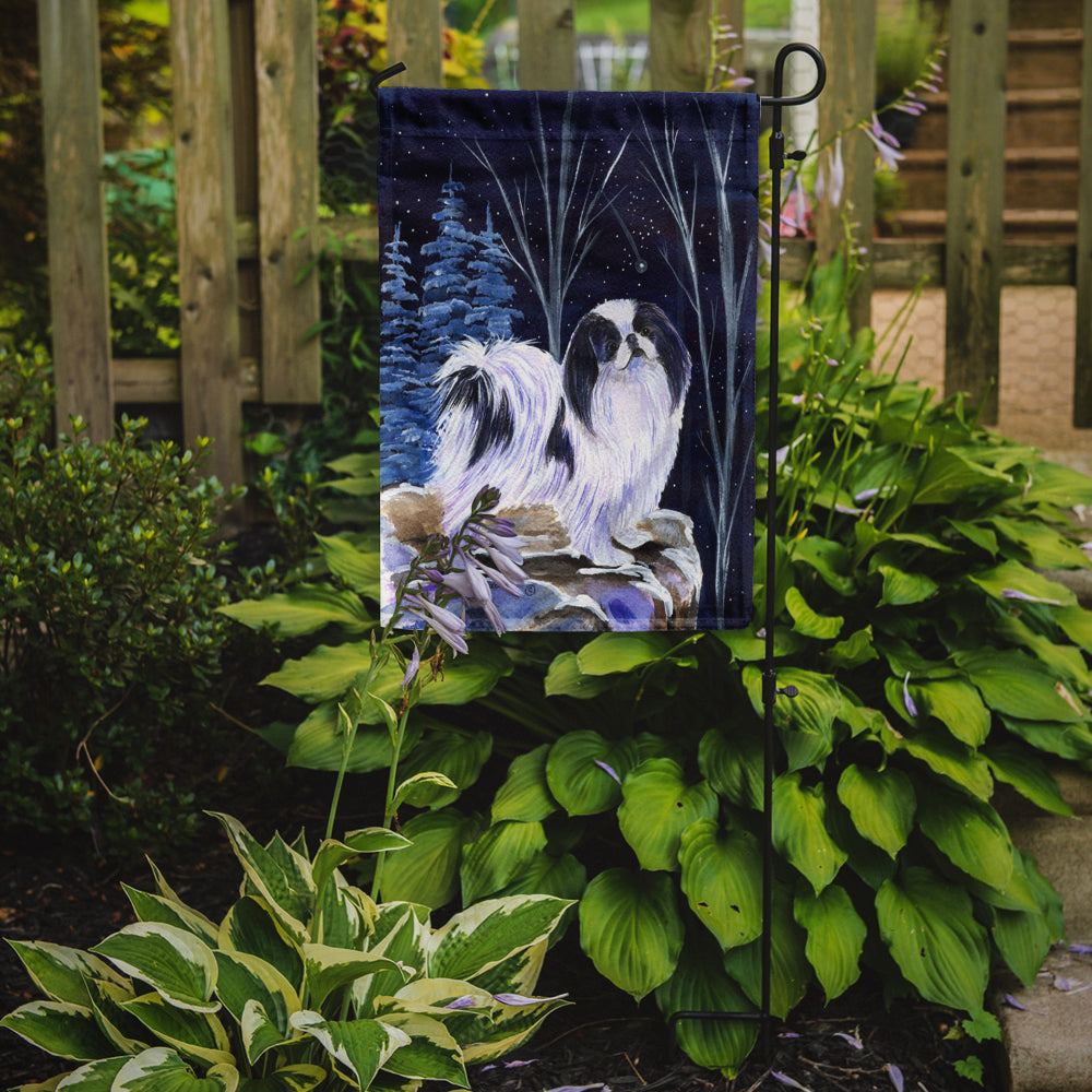 Starry Night Japanese Chin Garden Flag Mailbox Decorative Yard Banner Outside Patio Artwork for Flower Beds, Garden Size, Multicolor
