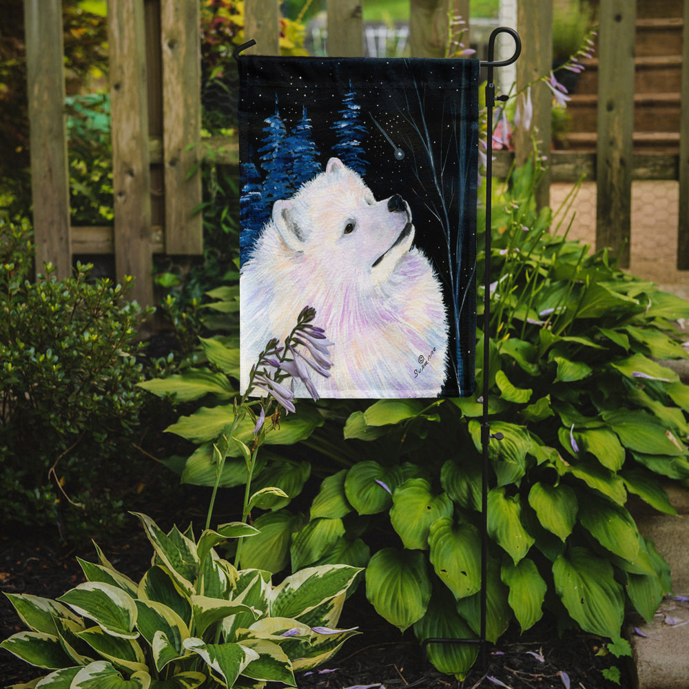 Starry Night Samoyed Garden Flag Mailbox Decorative Yard Banner Outside Patio Artwork for Flower Beds, Garden Size, Multicolor