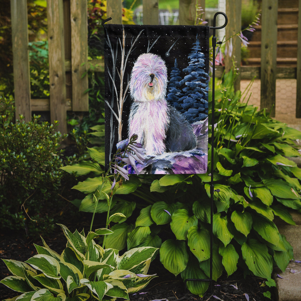 Starry Night Old English Sheepdog Garden Flag Mailbox Decorative Yard Banner Outside Patio Artwork for Flower Beds, Garden Size, Multicolor