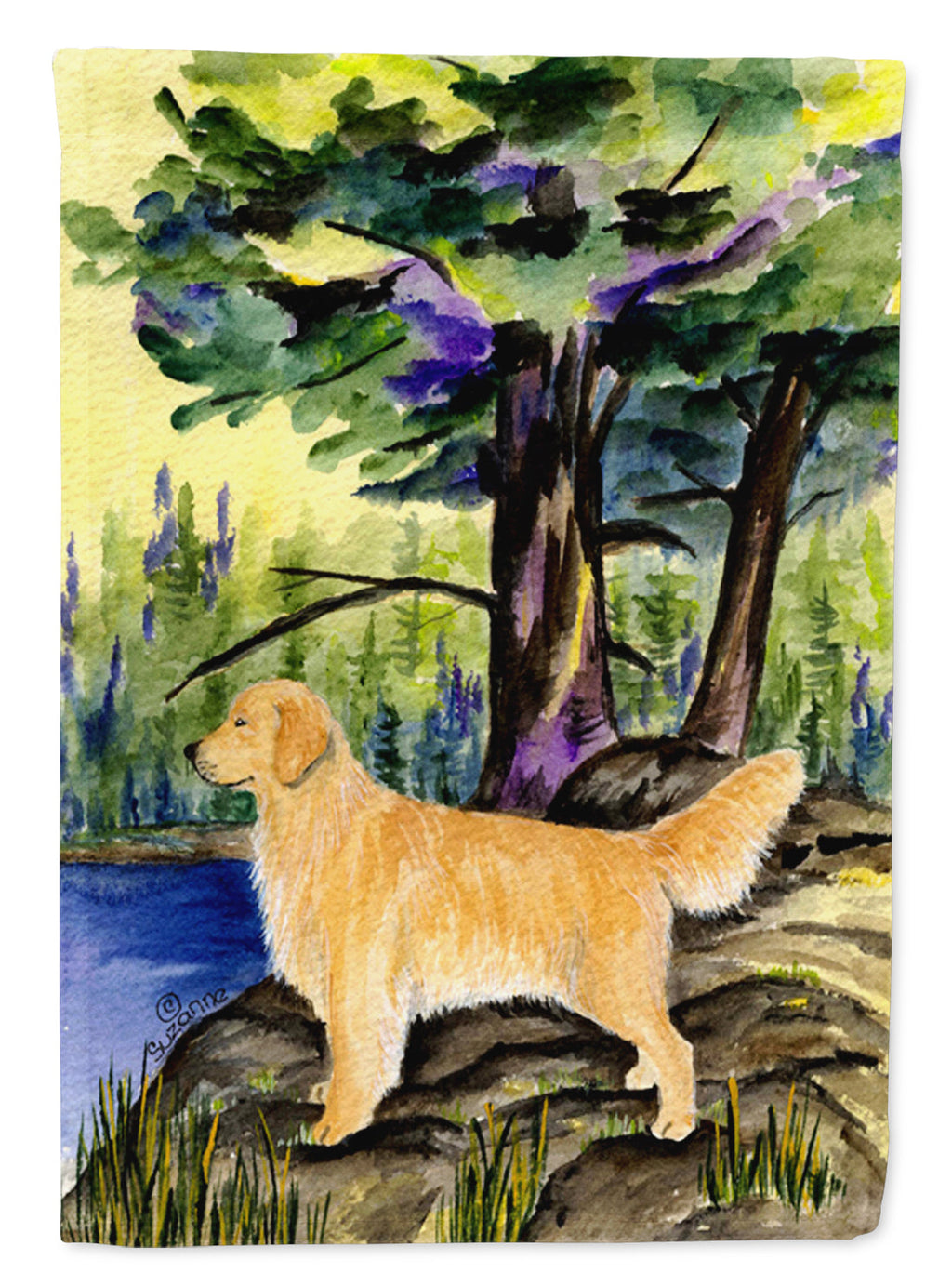 Golden Retriever Garden Flag Mailbox Decorative Yard Banner Outside Patio Artwork for Flower Beds, Garden Size, Multicolor