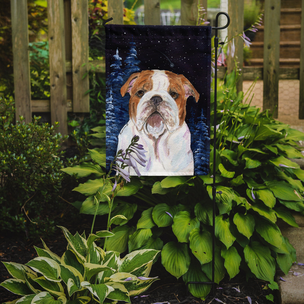 Starry Night English Bulldog Garden Flag Mailbox Decorative Yard Banner Outside Patio Artwork for Flower Beds, Garden Size, Multicolor