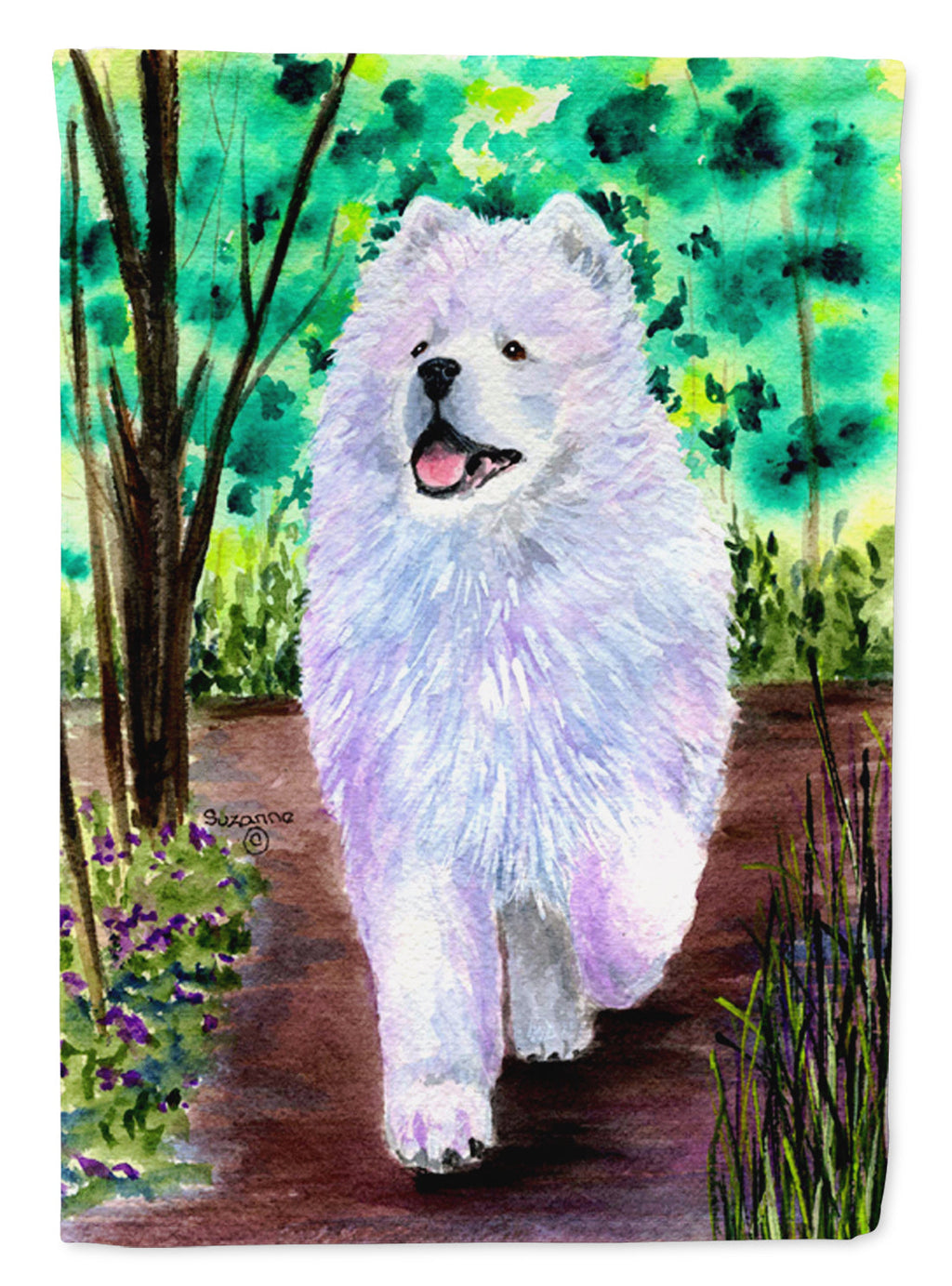Samoyed Garden Flag Mailbox Decorative Yard Banner Outside Patio Artwork for Flower Beds, Garden Size, Multicolor