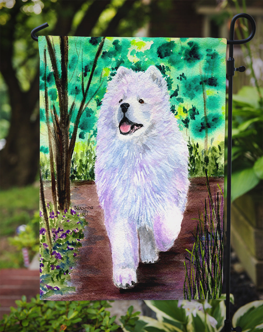 Samoyed Garden Flag Mailbox Decorative Yard Banner Outside Patio Artwork for Flower Beds, Garden Size, Multicolor