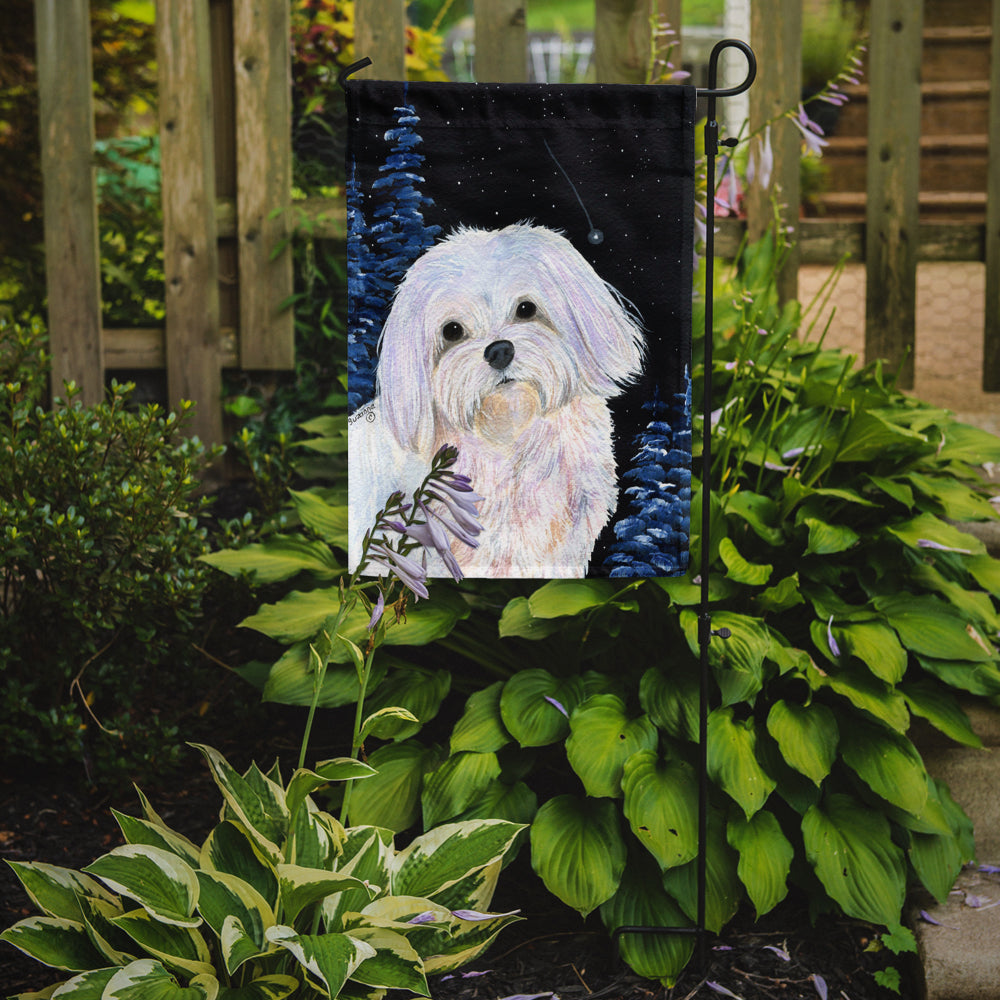 Starry Night Maltese Garden Flag Mailbox Decorative Yard Banner Outside Patio Artwork for Flower Beds, Garden Size, Multicolor