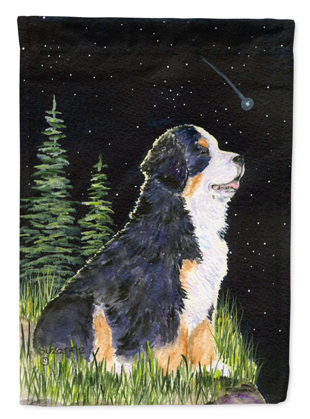 Starry Night Bernese Mountain Dog Garden Flag Mailbox Decorative Yard Banner Outside Patio Artwork for Flower Beds, Garden Size, Multicolor