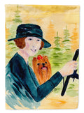 Lady driving with her Yorkie Garden Flag Mailbox Decorative Yard Banner Outside Patio Artwork for Flower Beds, Garden Size, Multicolor