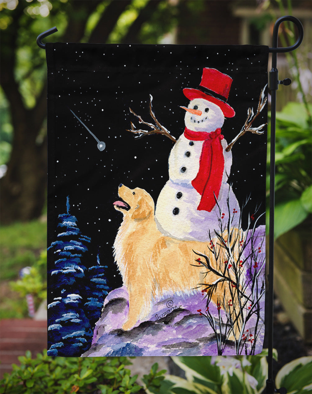 Golden Retriever Garden Flag Mailbox Decorative Yard Banner Outside Patio Artwork for Flower Beds, Garden Size, Multicolor