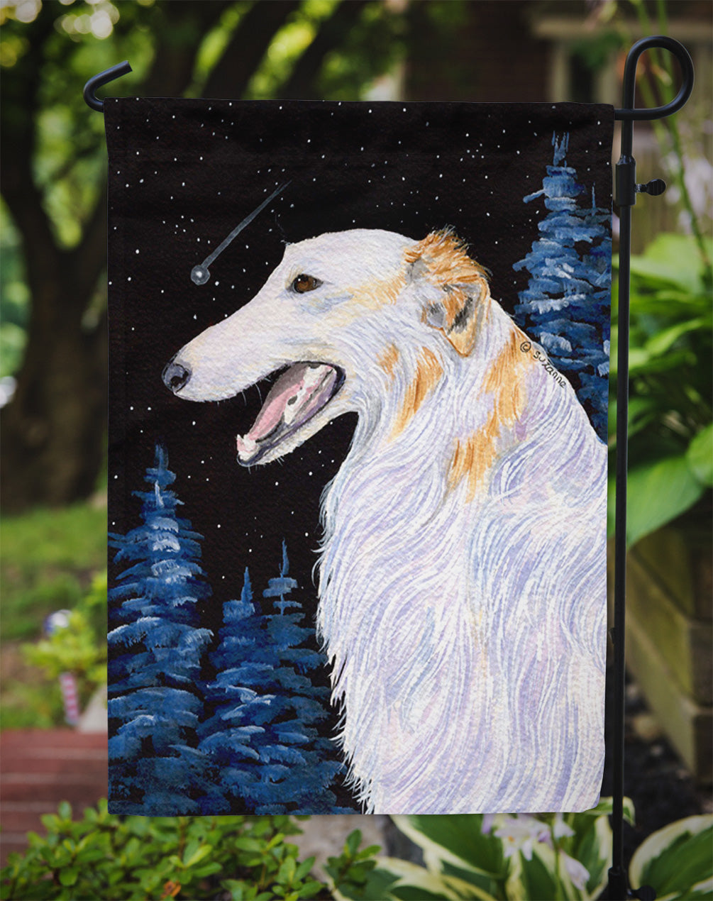 Borzoi Garden Flag Mailbox Decorative Yard Banner Outside Patio Artwork for Flower Beds, Garden Size, Multicolor