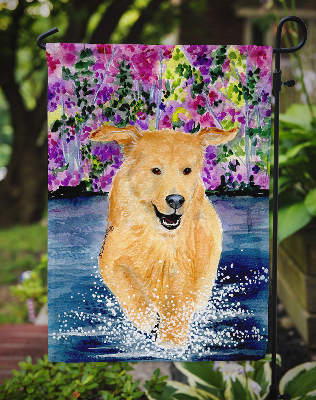 Golden Retriever Garden Flag Mailbox Decorative Yard Banner Outside Patio Artwork for Flower Beds, Garden Size, Multicolor