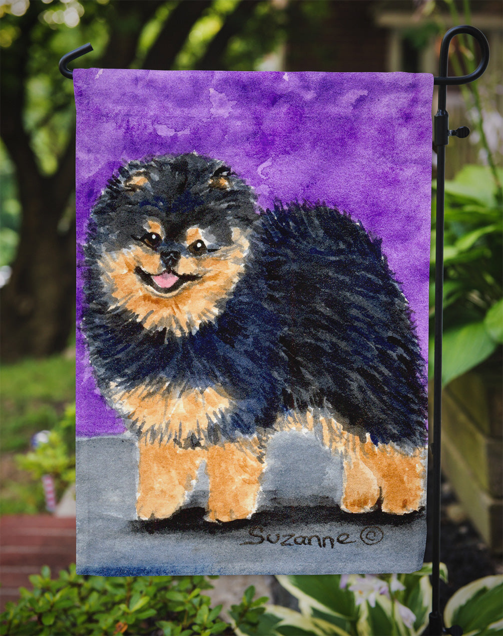 Pomeranian Garden Flag Mailbox Decorative Yard Banner Outside Patio Artwork for Flower Beds, Garden Size, Multicolor