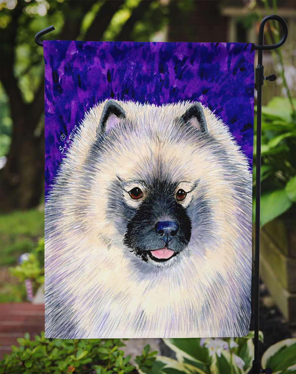 Keeshond Garden Flag Mailbox Decorative Yard Banner Outside Patio Artwork for Flower Beds, Garden Size, Multicolor