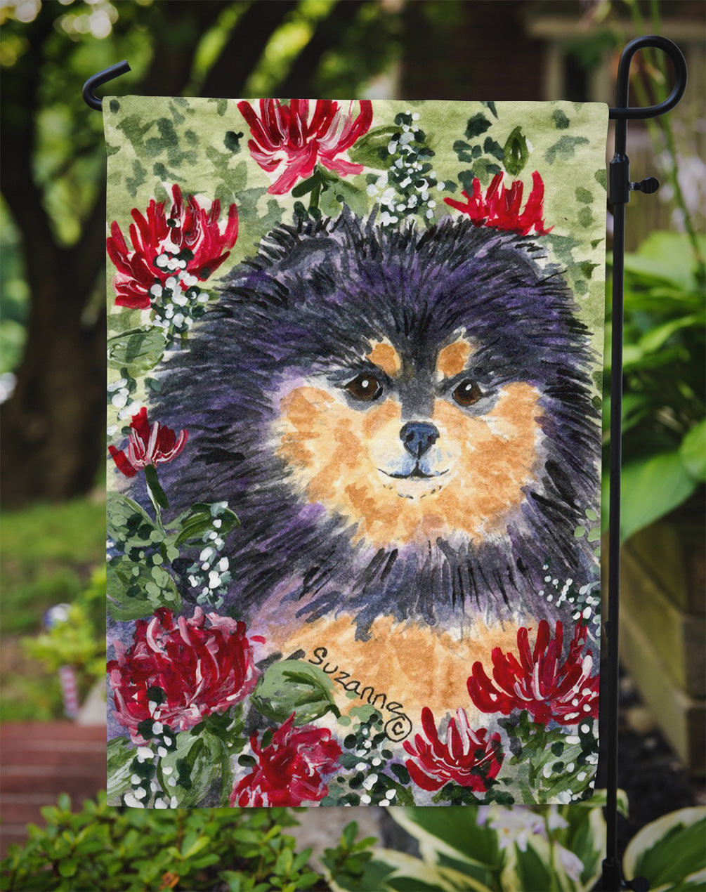 Pomeranian Garden Flag Mailbox Decorative Yard Banner Outside Patio Artwork for Flower Beds, Garden Size, Multicolor