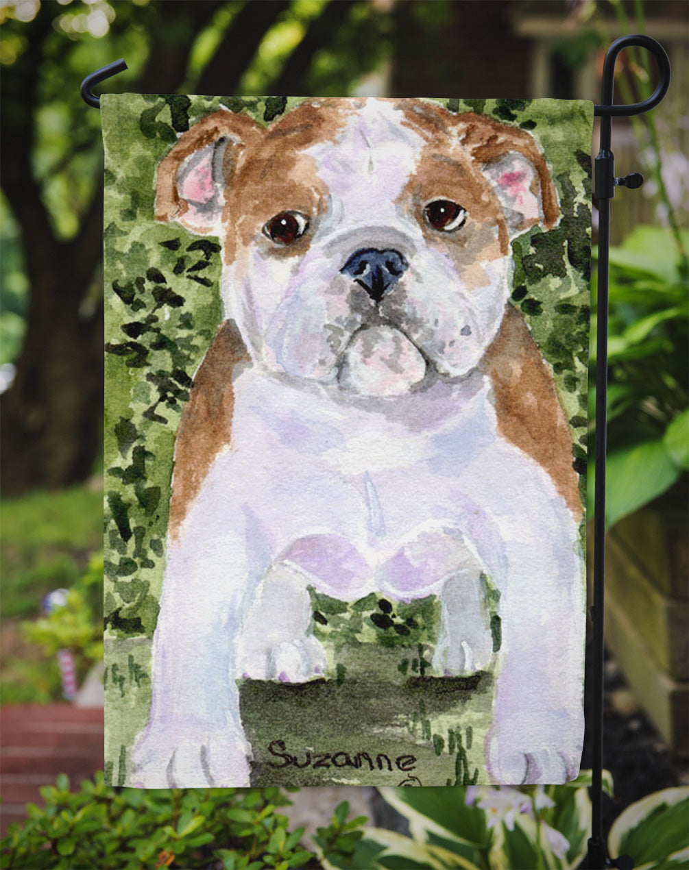 English Bulldog Garden Flag Mailbox Decorative Yard Banner Outside Patio Artwork for Flower Beds, Garden Size, Multicolor