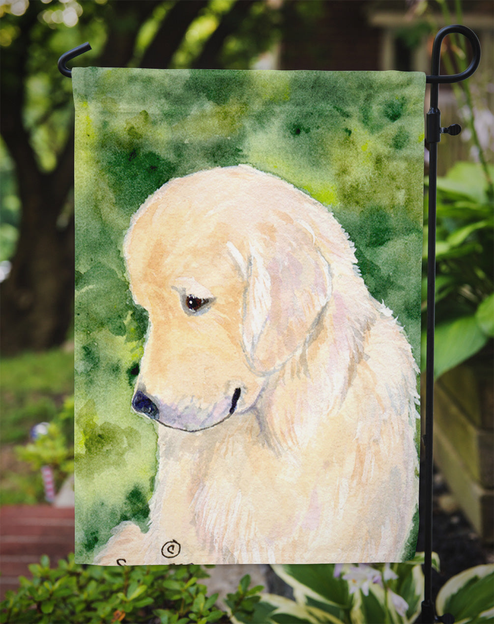 Golden Retriever Garden Flag Mailbox Decorative Yard Banner Outside Patio Artwork for Flower Beds, Garden Size, Multicolor