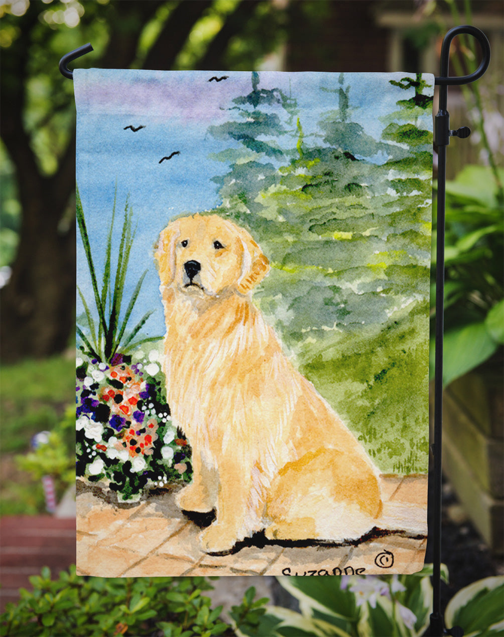Golden Retriever Garden Flag Mailbox Decorative Yard Banner Outside Patio Artwork for Flower Beds, Garden Size, Multicolor