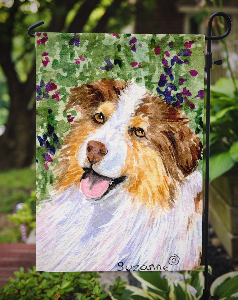 Australian Shepherd Garden Flag Mailbox Decorative Yard Banner Outside Patio Artwork for Flower Beds, Garden Size, Multicolor