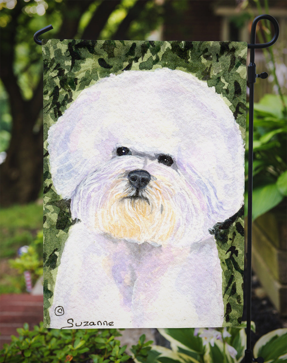 Bichon Frise Garden Flag Mailbox Decorative Yard Banner Outside Patio Artwork for Flower Beds, Garden Size, Multicolor