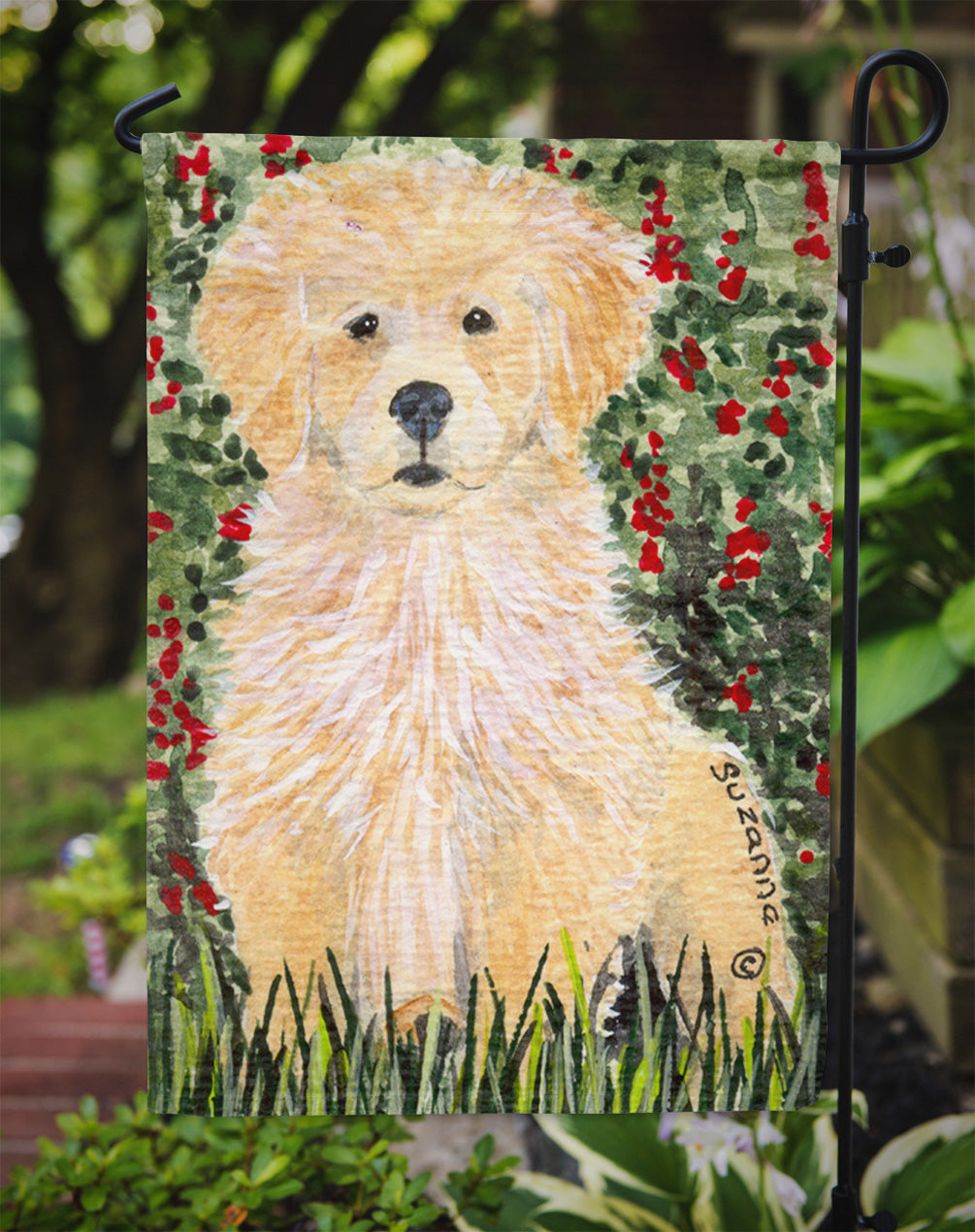 Golden Retriever Garden Flag Mailbox Decorative Yard Banner Outside Patio Artwork for Flower Beds, Garden Size, Multicolor
