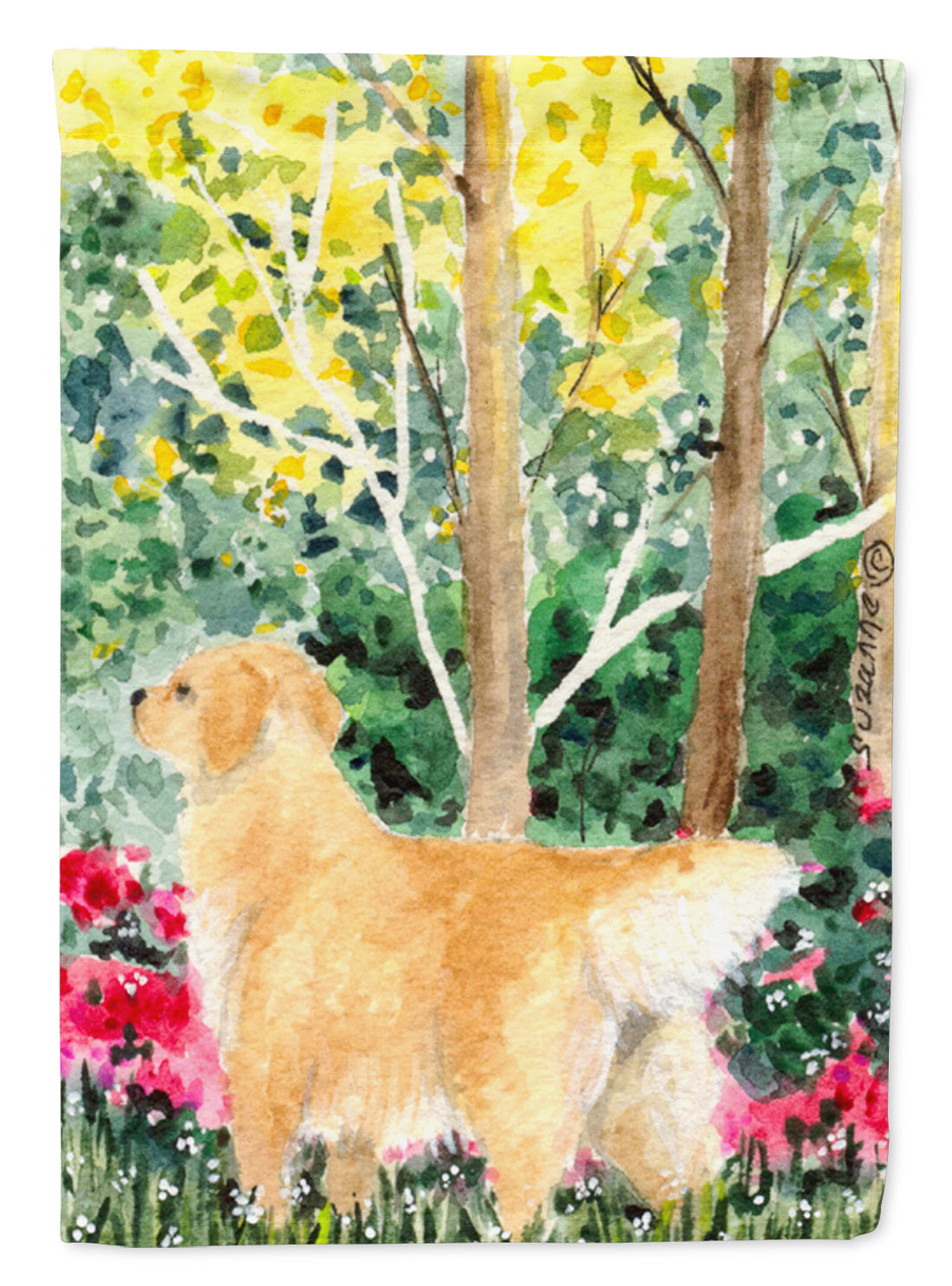 Golden Retriever Garden Flag Mailbox Decorative Yard Banner Outside Patio Artwork for Flower Beds, Garden Size, Multicolor