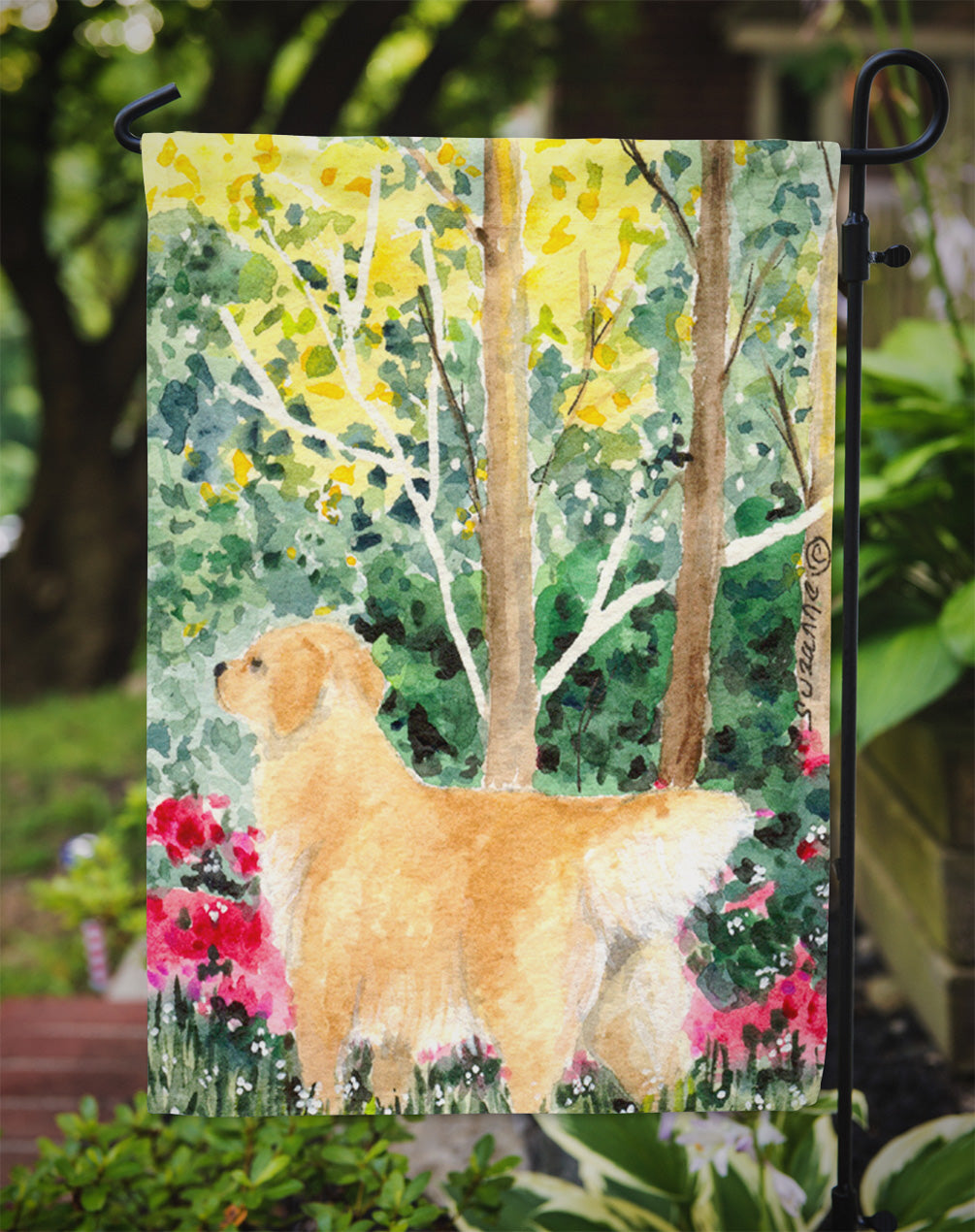 Golden Retriever Garden Flag Mailbox Decorative Yard Banner Outside Patio Artwork for Flower Beds, Garden Size, Multicolor