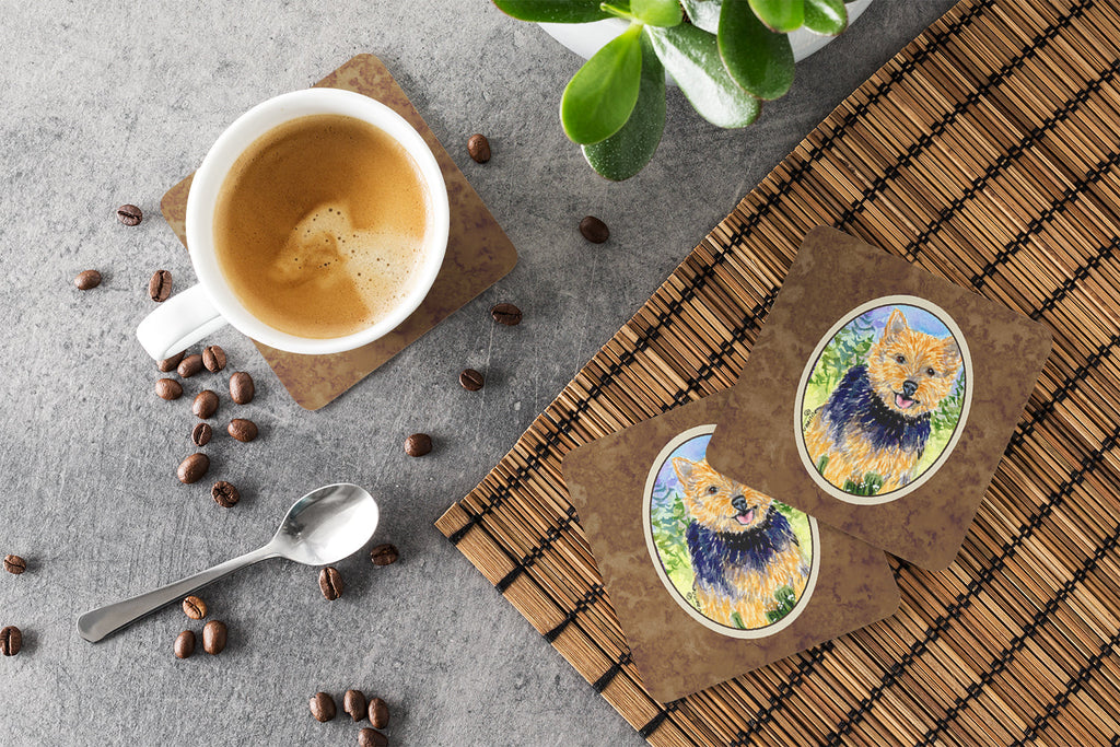 Norwich Terrier Foam Coasters Set of 4 Cup Coasters for Indoor Outdoor, Tabletop Protection, Anti Slip, Mouse pad Material