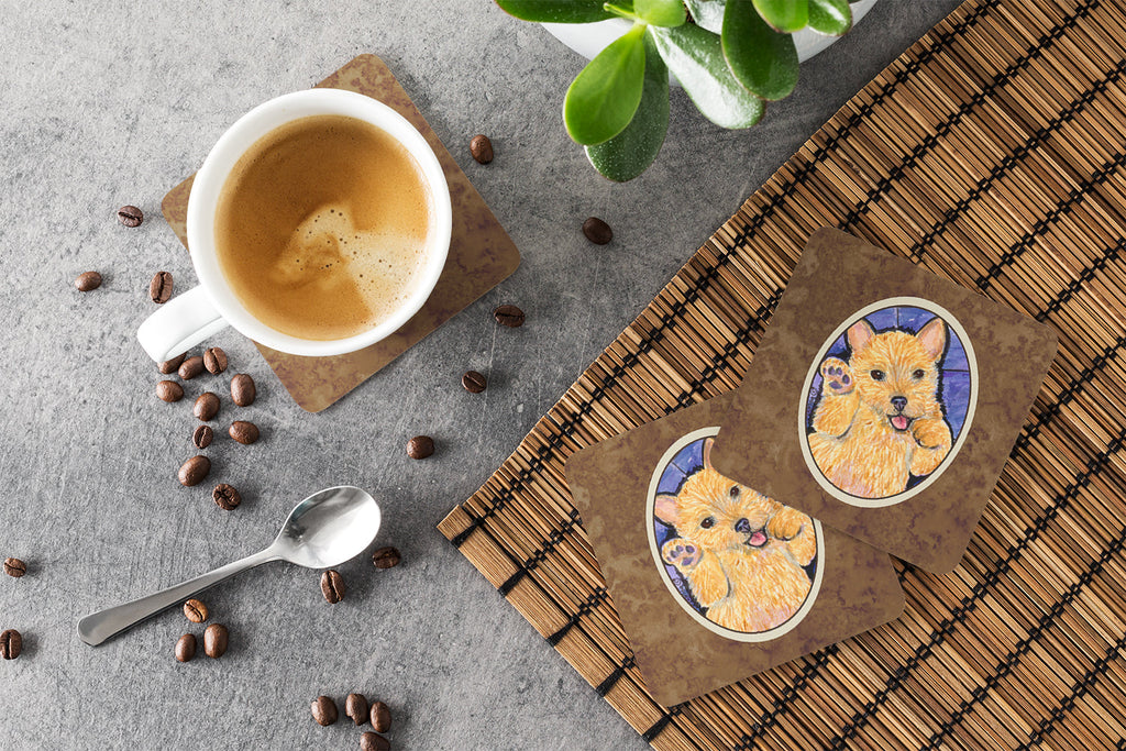 Norwich Terrier Foam Coasters Set of 4 Cup Coasters for Indoor Outdoor, Tabletop Protection, Anti Slip, Mouse pad Material