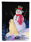 Snowman with Golden Retriever Garden Flag Mailbox Decorative Yard Banner Outside Patio Artwork for Flower Beds, Garden Size, Multicolor