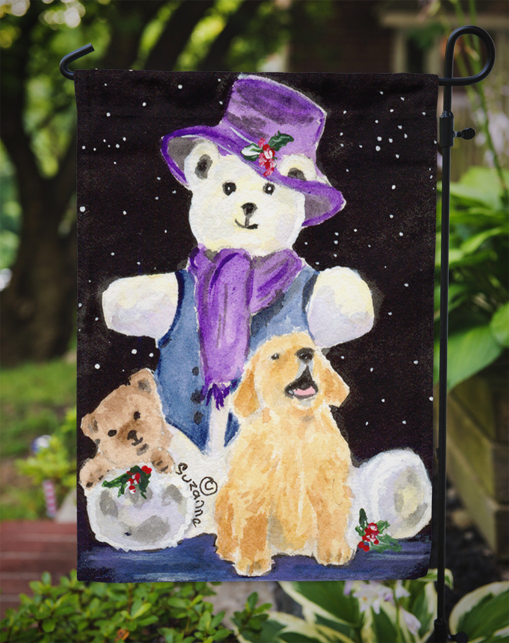 Golden Retriever Garden Flag Mailbox Decorative Yard Banner Outside Patio Artwork for Flower Beds, Garden Size, Multicolor