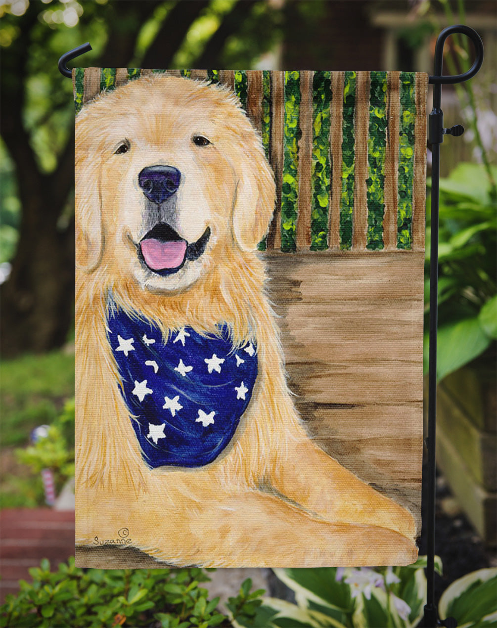 Golden Retriever Garden Flag Mailbox Decorative Yard Banner Outside Patio Artwork for Flower Beds, Garden Size, Multicolor