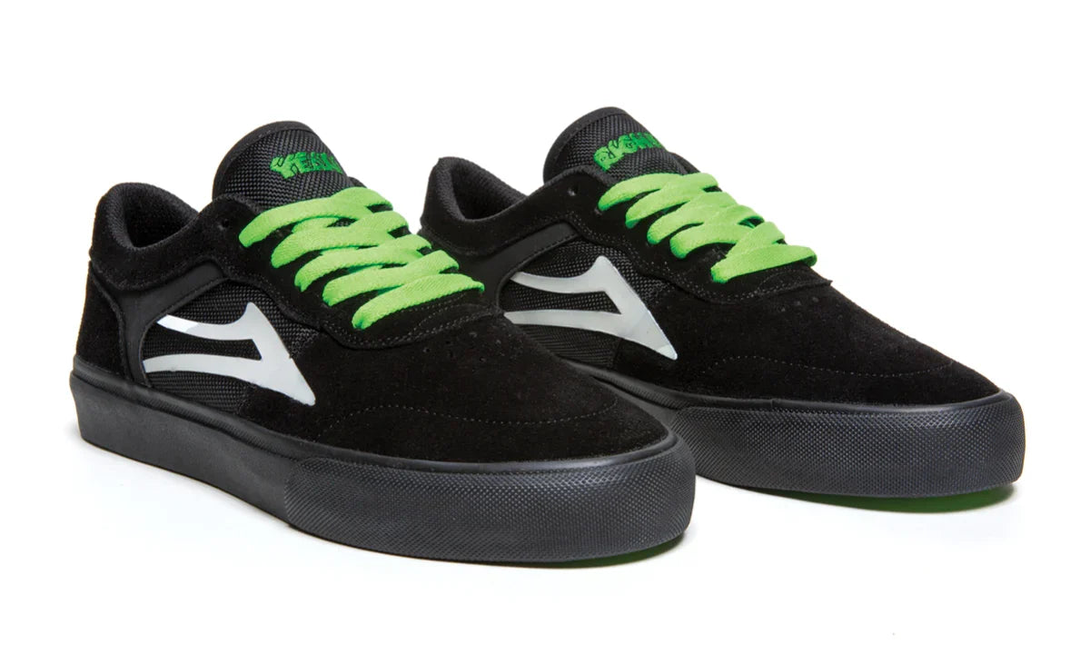 Lakai Shoes Staple SMU - Black/UV Green Suede