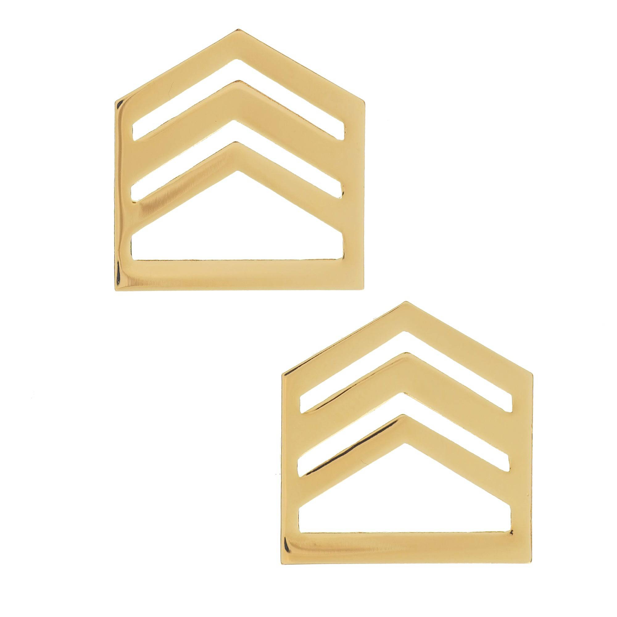 ROTC Staff Sergeant STA-BRITE® (Gold) Rank Pin-on (pair)