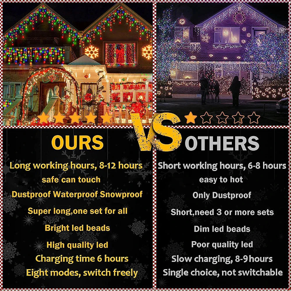 Solar Street Garden Decoration Solar Curtain Lighting Outdoor LED String Lights 3.5M/7.5M Waterproof Curtain Light
