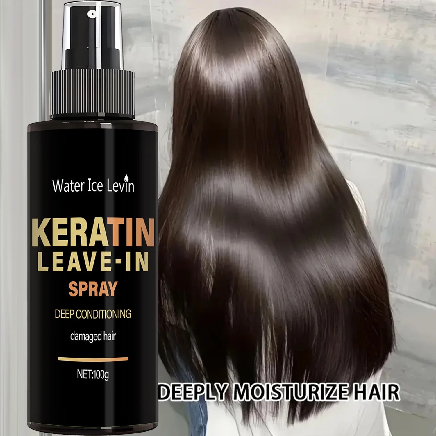 Keratin & Biotin Leave-In Spray 100g, Deep Conditioning Treatment for Damaged Hair, with Rice Amino Acids, Fast Shipping