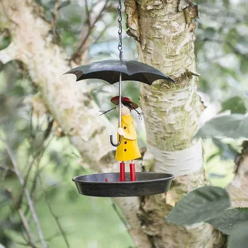 For Bird Bath Garden Decor Yard Decorations Hanging Bird Feeders For Outdoors Girl And Umbrella Hummingbird Feeder Tray Outside