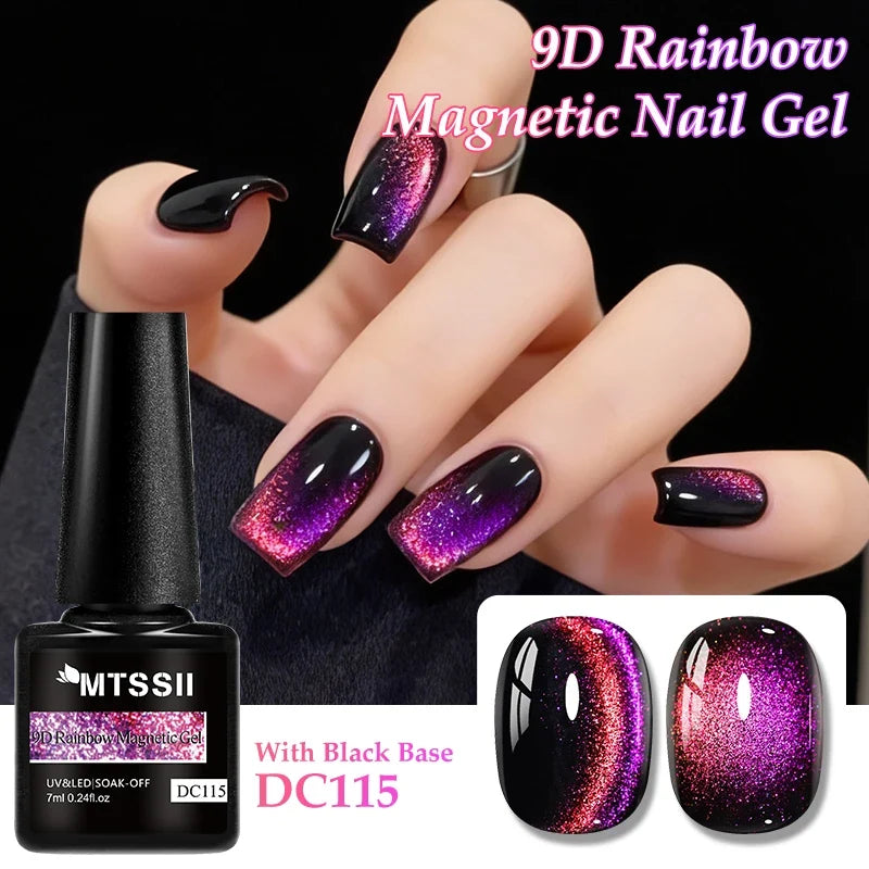 9D Rainbow Cat Magnetic Gel Nail Polish Chameleon Galaxy Effect Magnetic Semi Permanent Soak Off UV Gel Varnish Nail Supplies