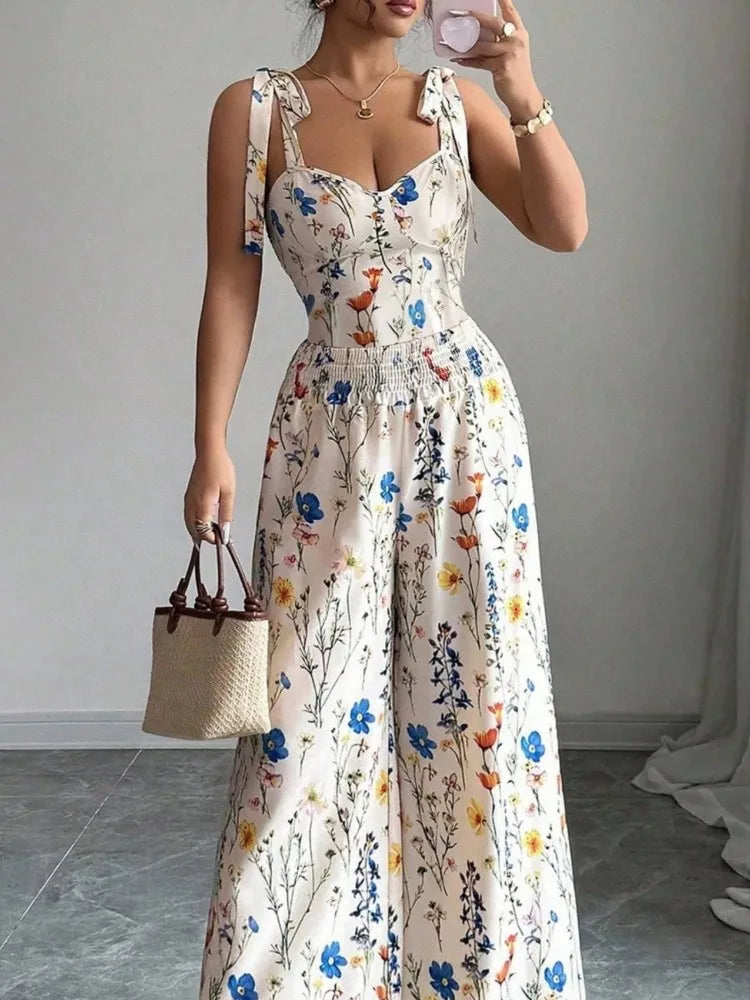 L-4XL Plus Size Women Clothing 2 Piece Sets New Matching Sleeveless Two Pieces Sets Tops And Pants Suits Outfits Clothing