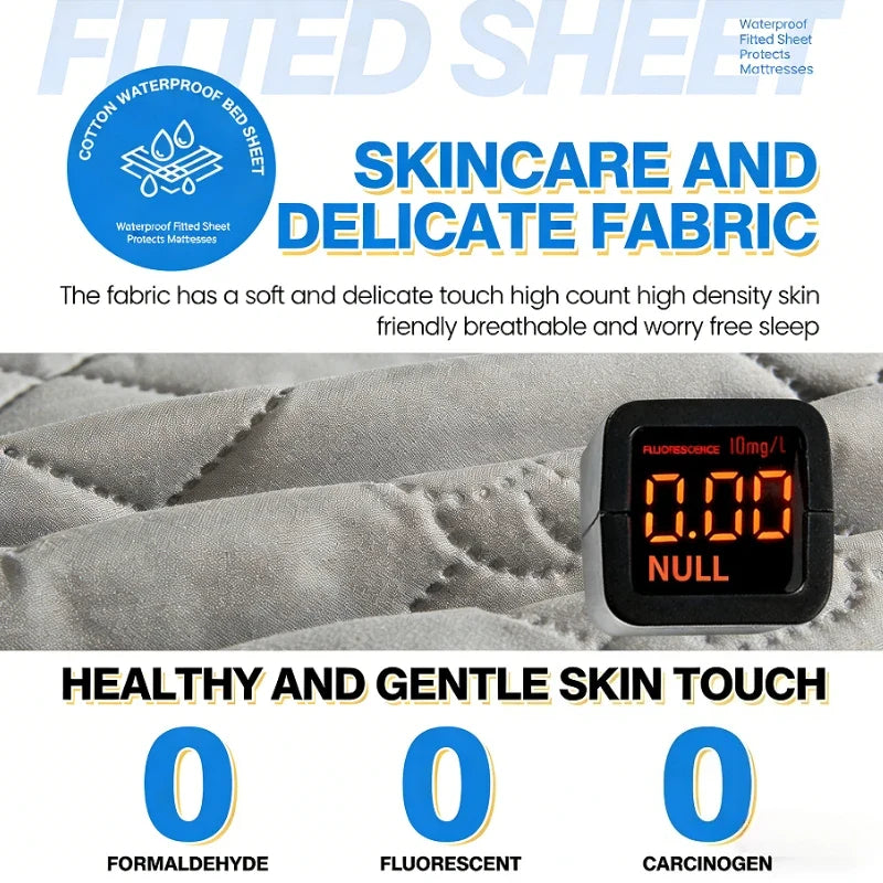 Waterproof Breathable Quilted Fitted Sheet Deep Pocket Mattress Cover Soft Microfiber Elastic Anti-slip Twin Full Queen King Bed