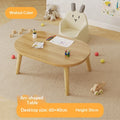 Children Table Kids Study Desk Oval Solid Wood Legs Easy Assembly Small Writing Reading Play Toy Home Side Table Kids Desk