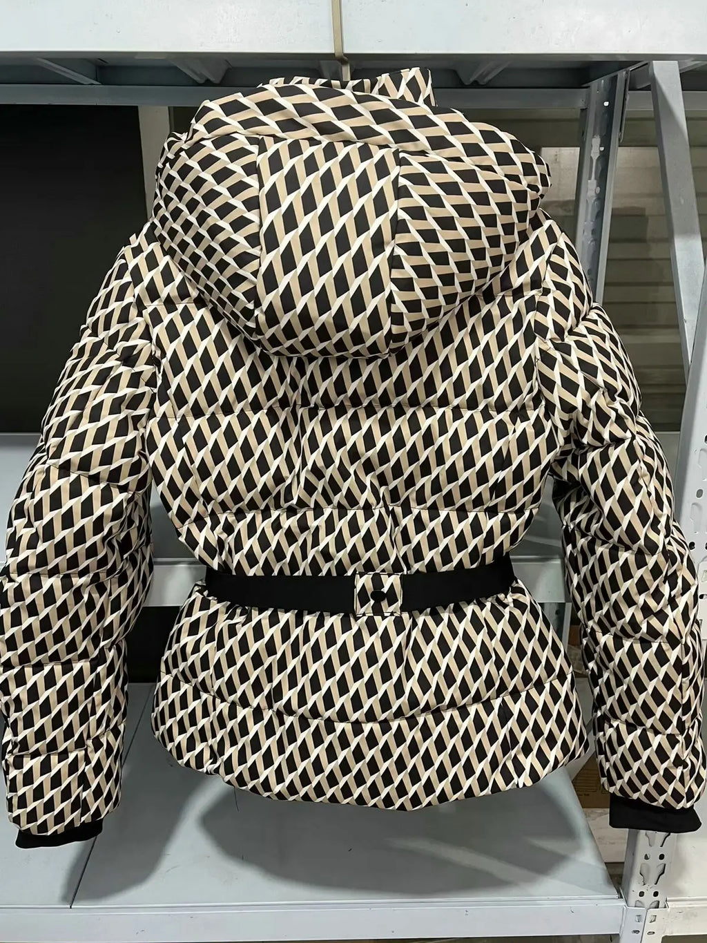 Women's Winter Hooded High Waist Padded Sport Parkas Coats with Belt Female Elegant Thick Warm Pockets Windproof Skiing Jackets