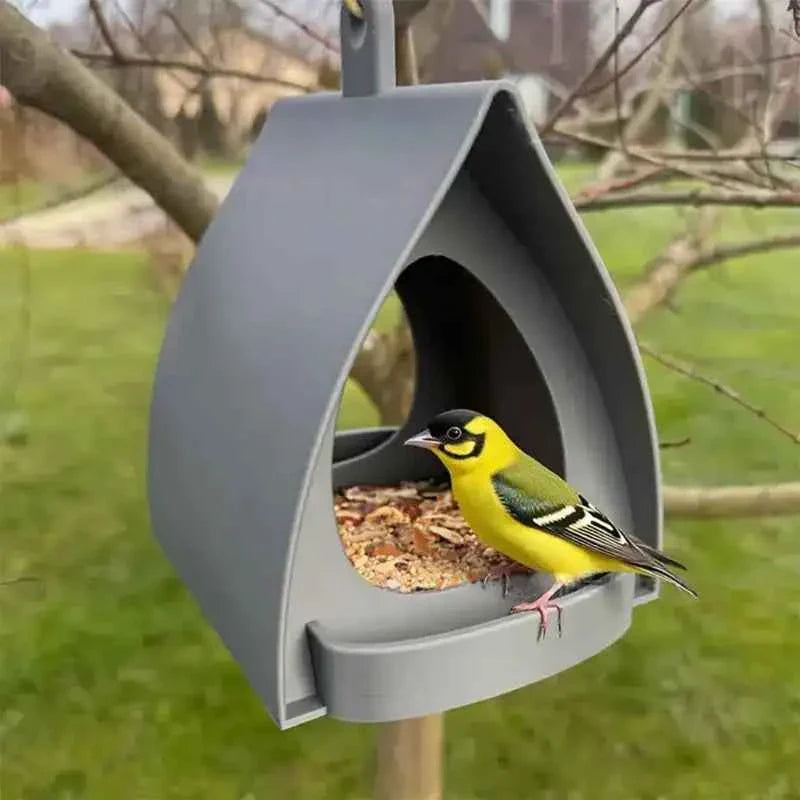 Hanging Bird Feeder with Roof Large Capacity Outdoor Bird Feeders Birdhouse for Sparrow Finch Balcony Garden Yard Porch Birding