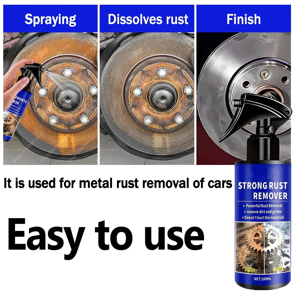 2026 Car All-Purpose Rust Remover Spray - 100ML, Fast-Acting Iron Oxidation Eliminator, Restores Shine, Safe on Various Surfaces