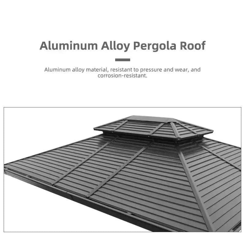 OneAlu Mobile Garden Gazebo - Aluminum Patio Pergola with Retractable Awning