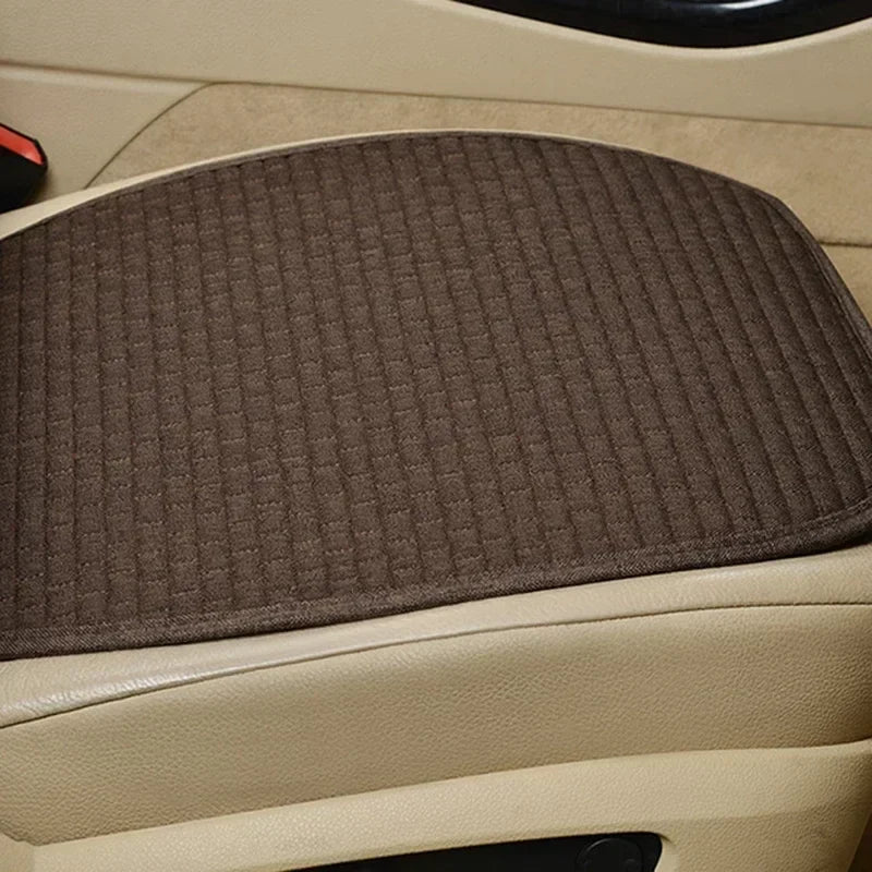 Universal Size Anti-slip Car Seat Cover Car Seat Front Seat Protector Cushion Linen Fabric Car Accessories No Backrest