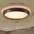 Modern LED Ceiling Light Circular Wood Grain Walnut Acrylic Ceiling Lamp  Bedroom Living Room Restaurant Aisle Home Decor Lights